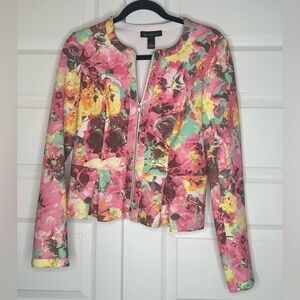 INC International Concepts Floral Zip Jacket – Women’s Size S – EUC
